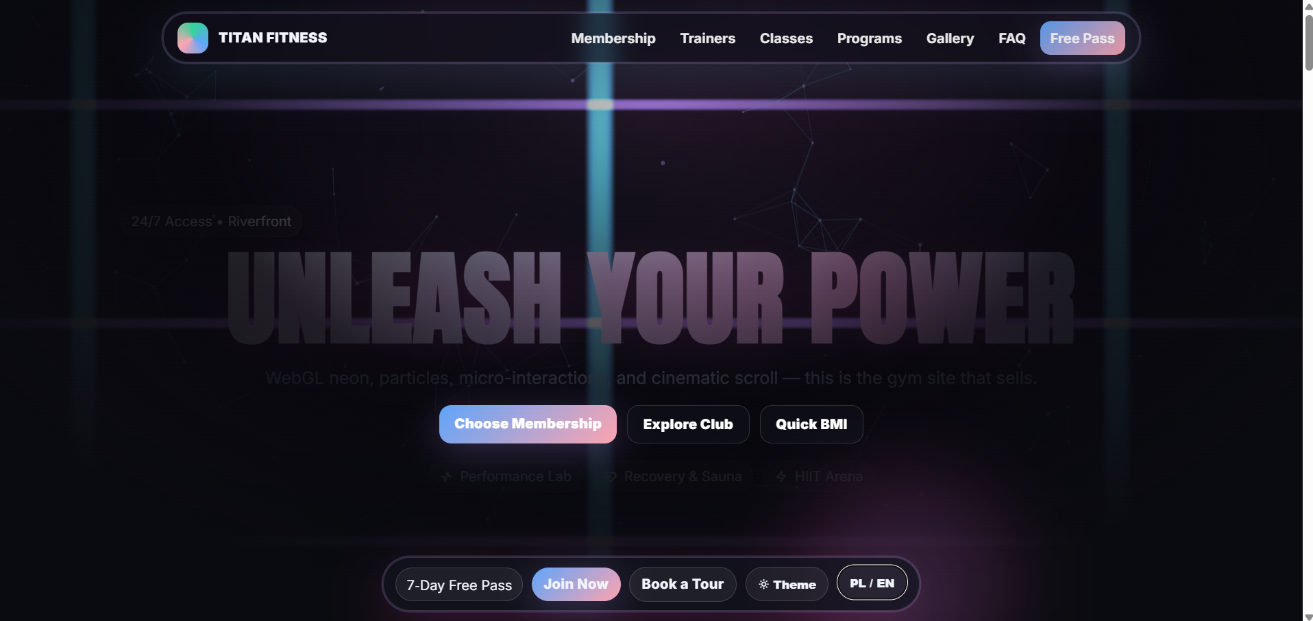 Titan Fitness dark neon